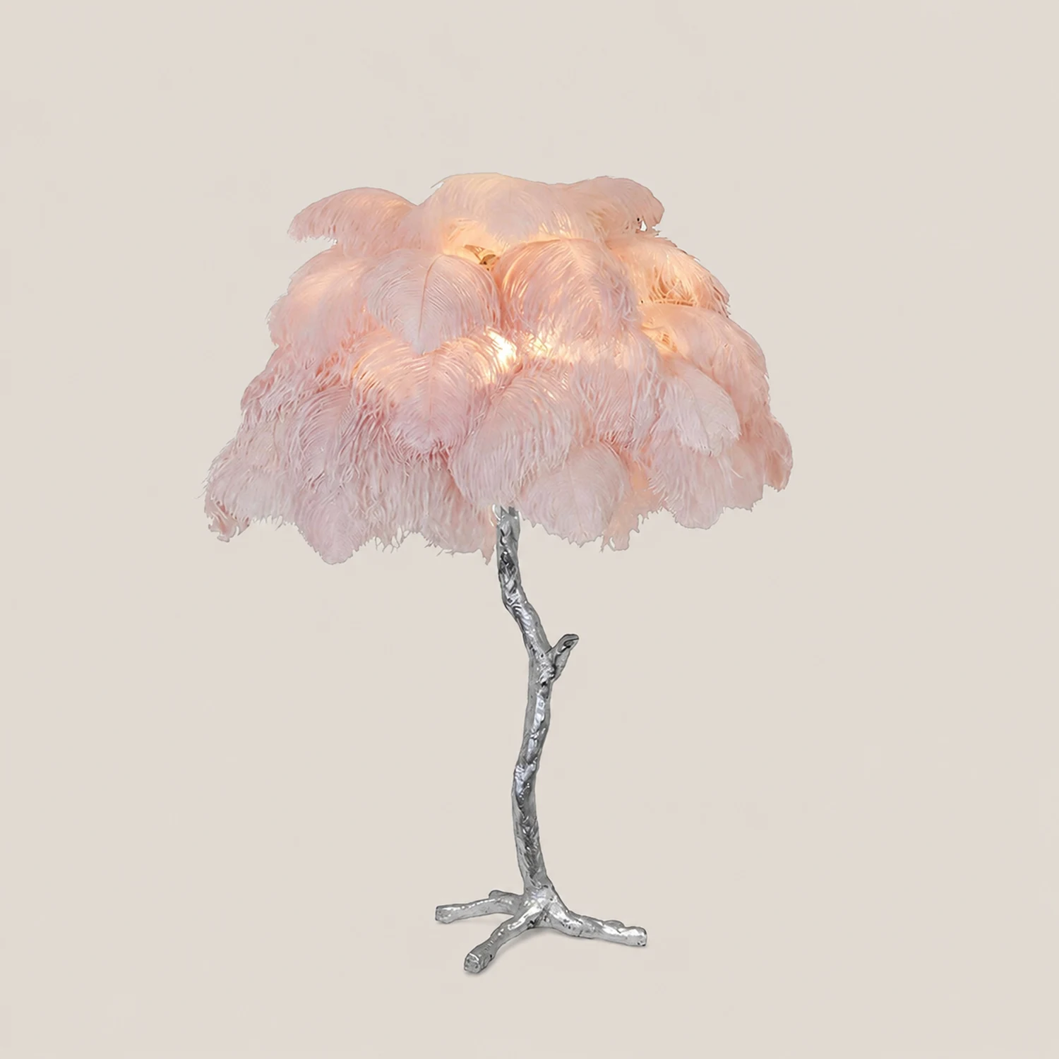 Colorful Ostrich Feather Table Lamp - Lumpaz