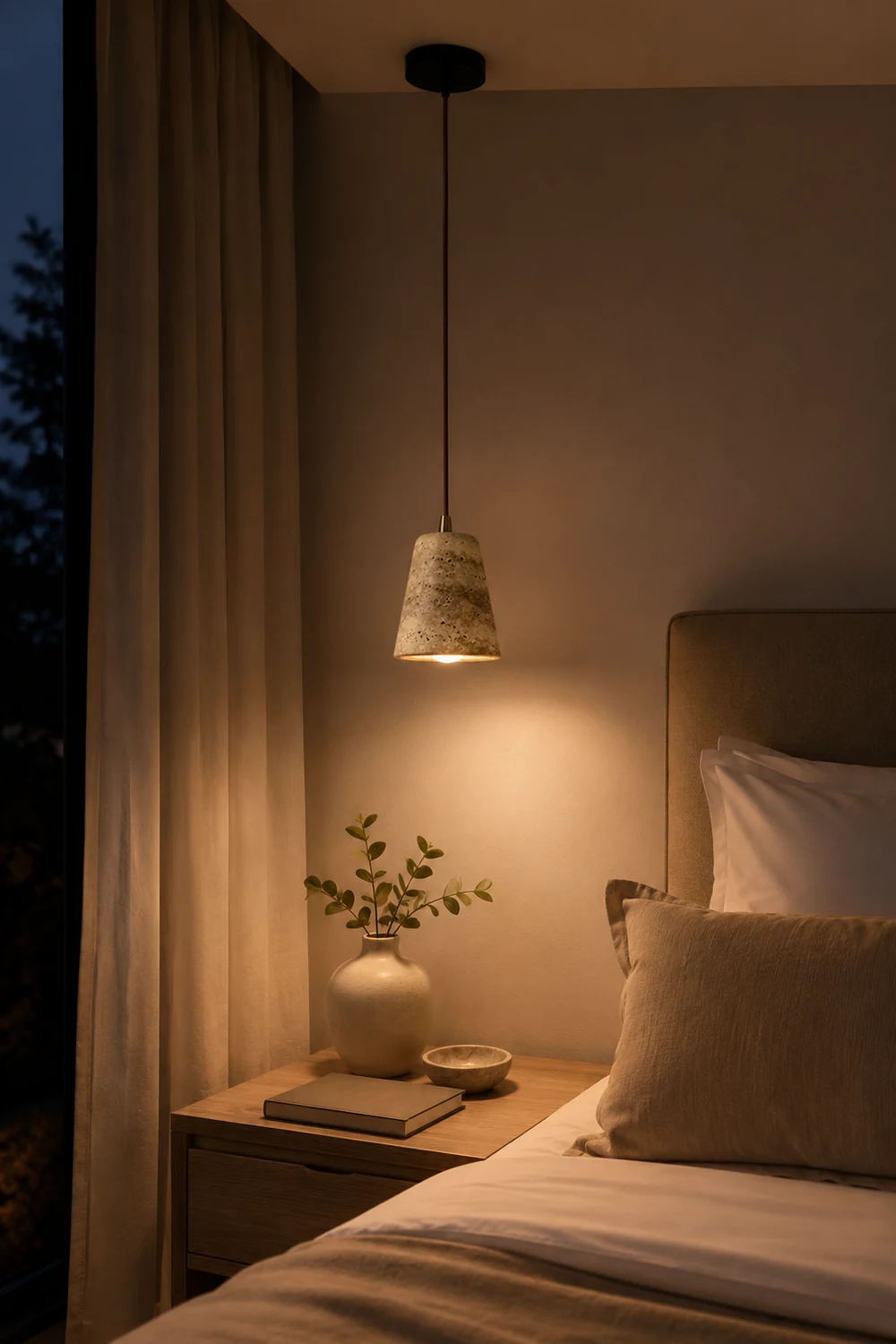 Yellow Travertine Cone Chandelier - Lumpaz