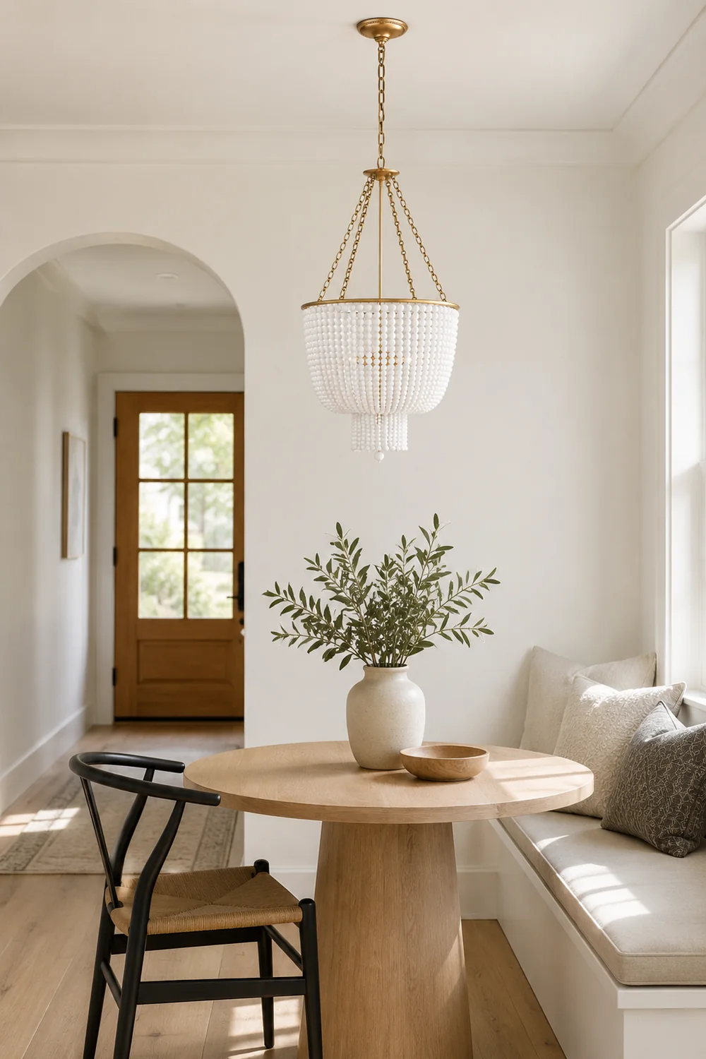 White Beaded Jacqueline Chandelier - Lumpaz