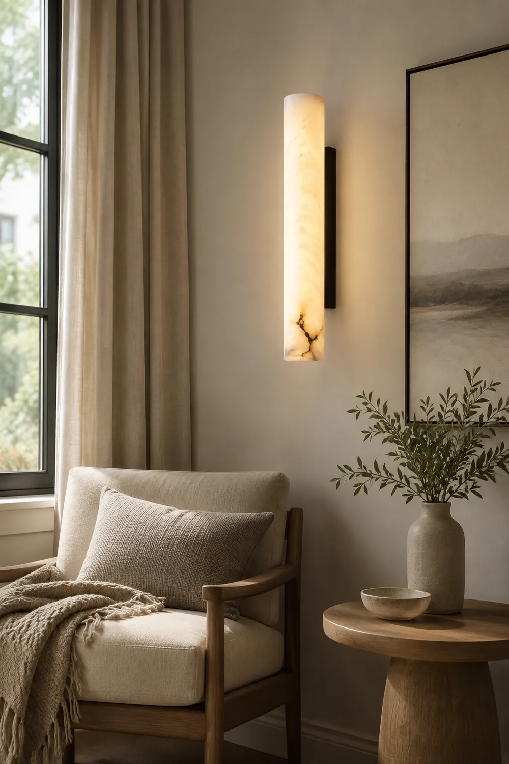 Vertical Alabaster Wall Lamp - Lumpaz