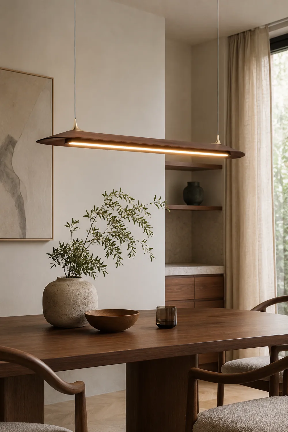 Mernoe walnut pendant lamp - Lumpaz