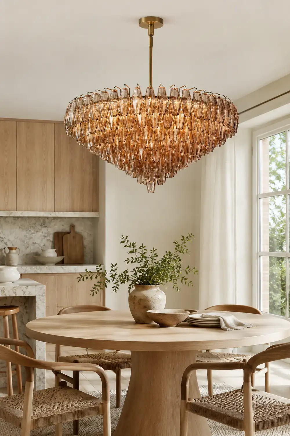 Amber Murano Glass Round Chandelier - Lumpaz