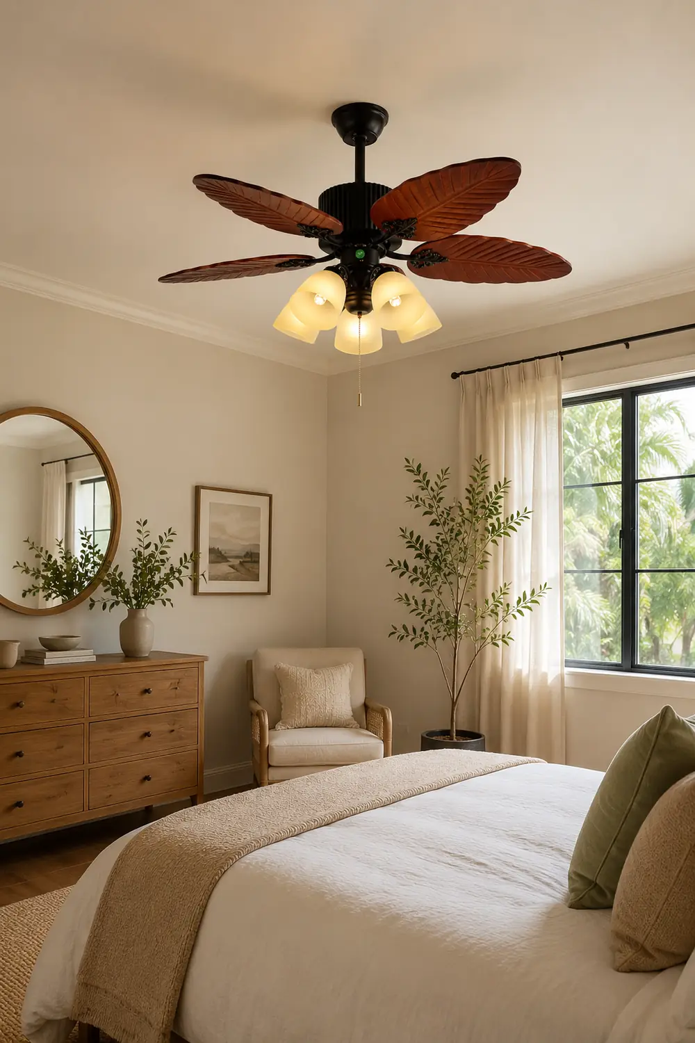 Palm Tropical Ceiling Fan Light - Lumpaz