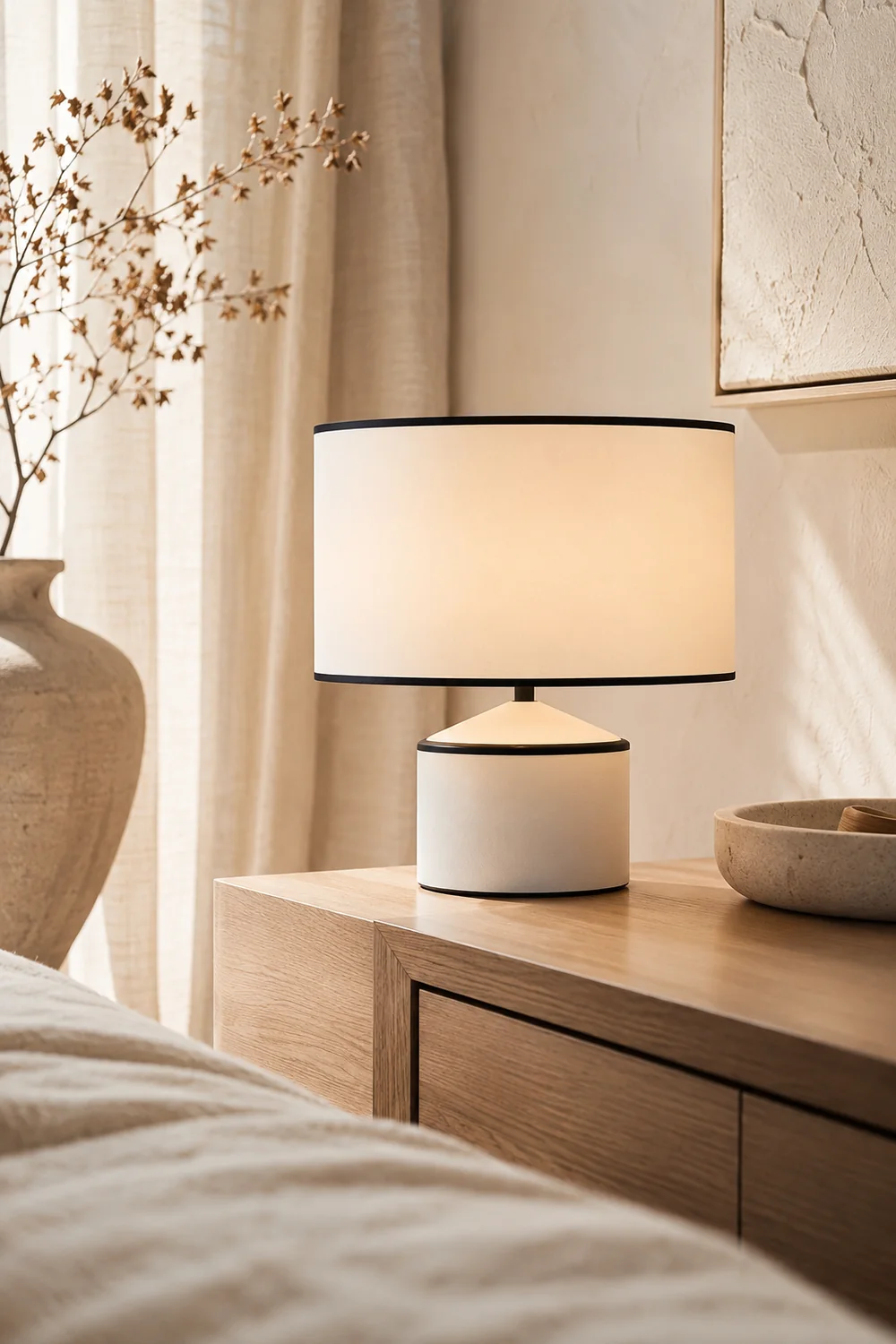 Cyls Minimalist Drum Shade Table Lamp - Lumpaz