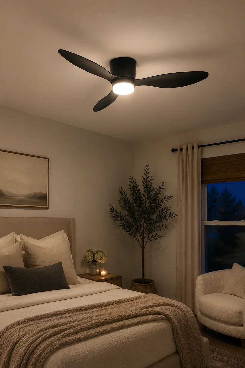 Recessed Fishtail Ceiling Fan Light - Lumpaz