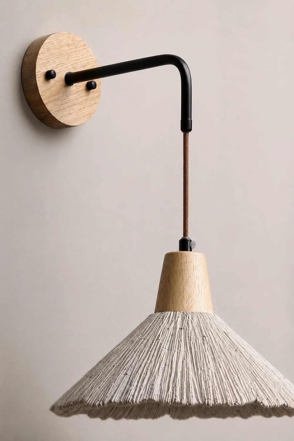 Vintage Textured Wood Wall Lamp - Lumpaz