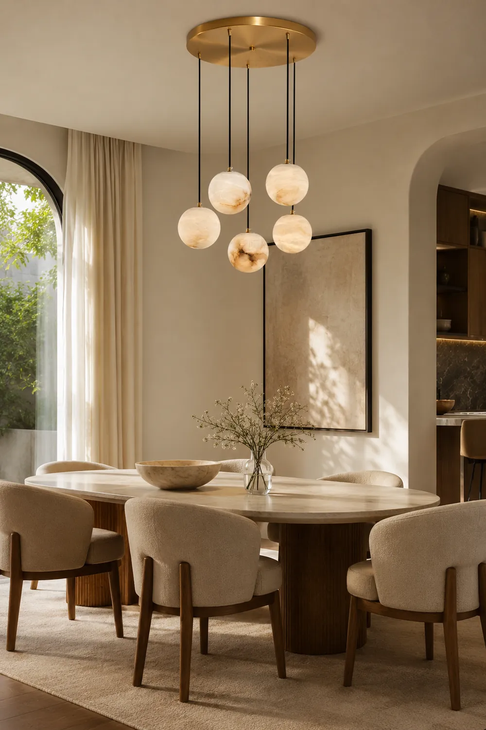 Luxury Multi-Globe Alabaster Pendant Light - Lumpaz