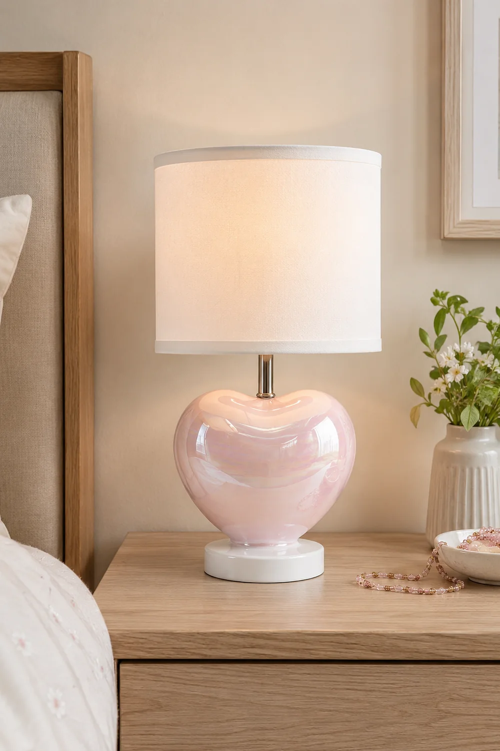 Pearlescent Heart Shape Table Lamp - Lumpaz