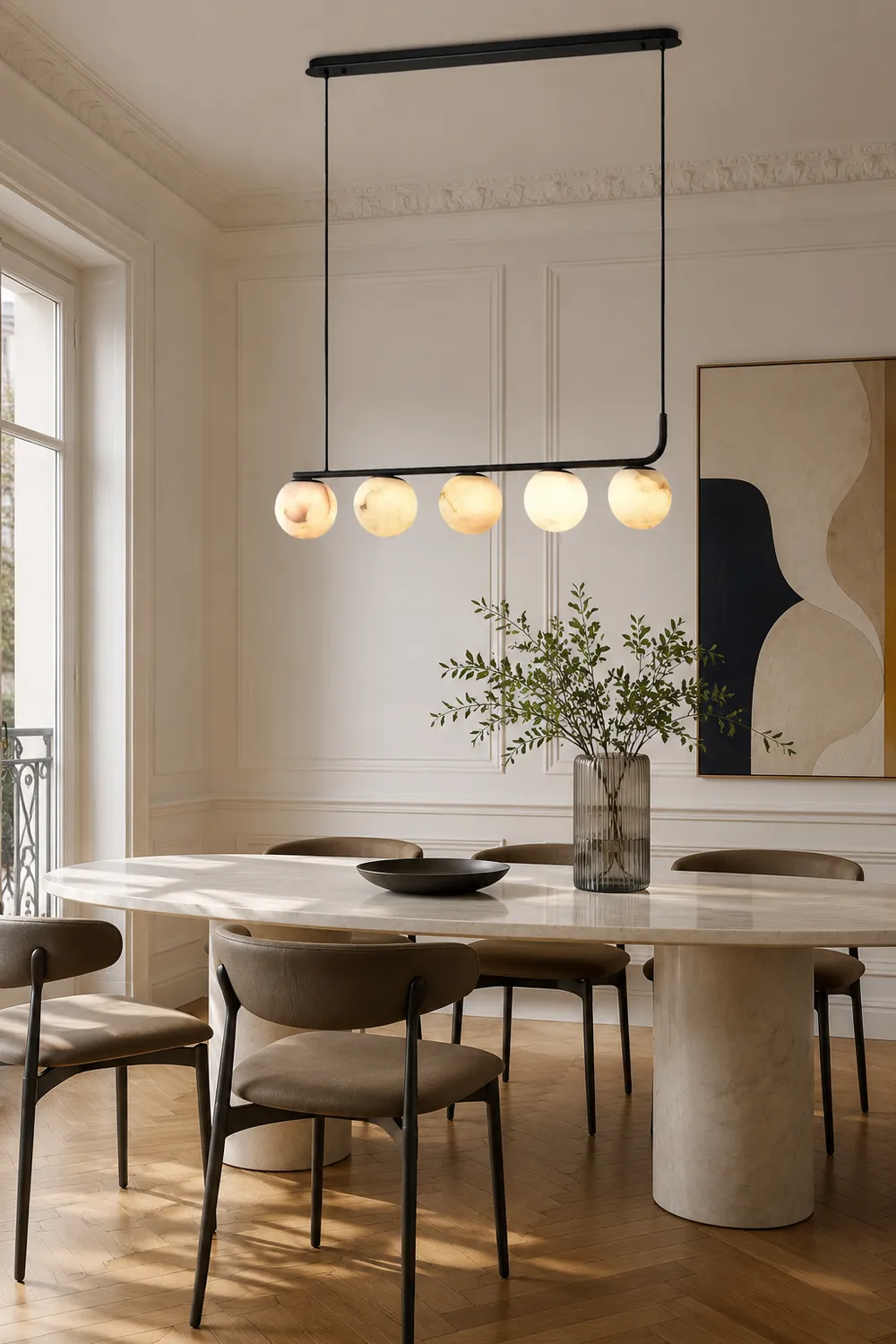 Tribeca Rohr 5 Alabaster Pendant Lamp - Lumpaz
