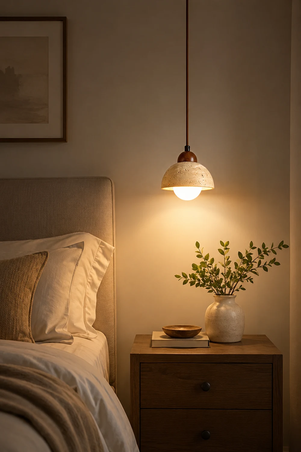 Wabi-Sabi Textured Stone Pendant Light - Lumpaz