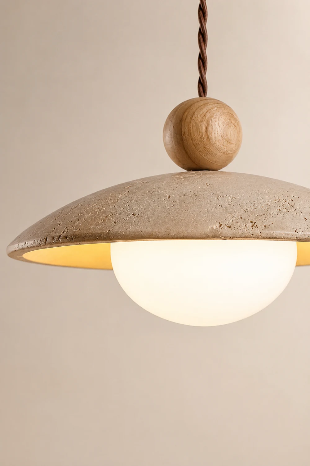 Scandinavian Travertine Disc Pendant Lamp - Lumpaz