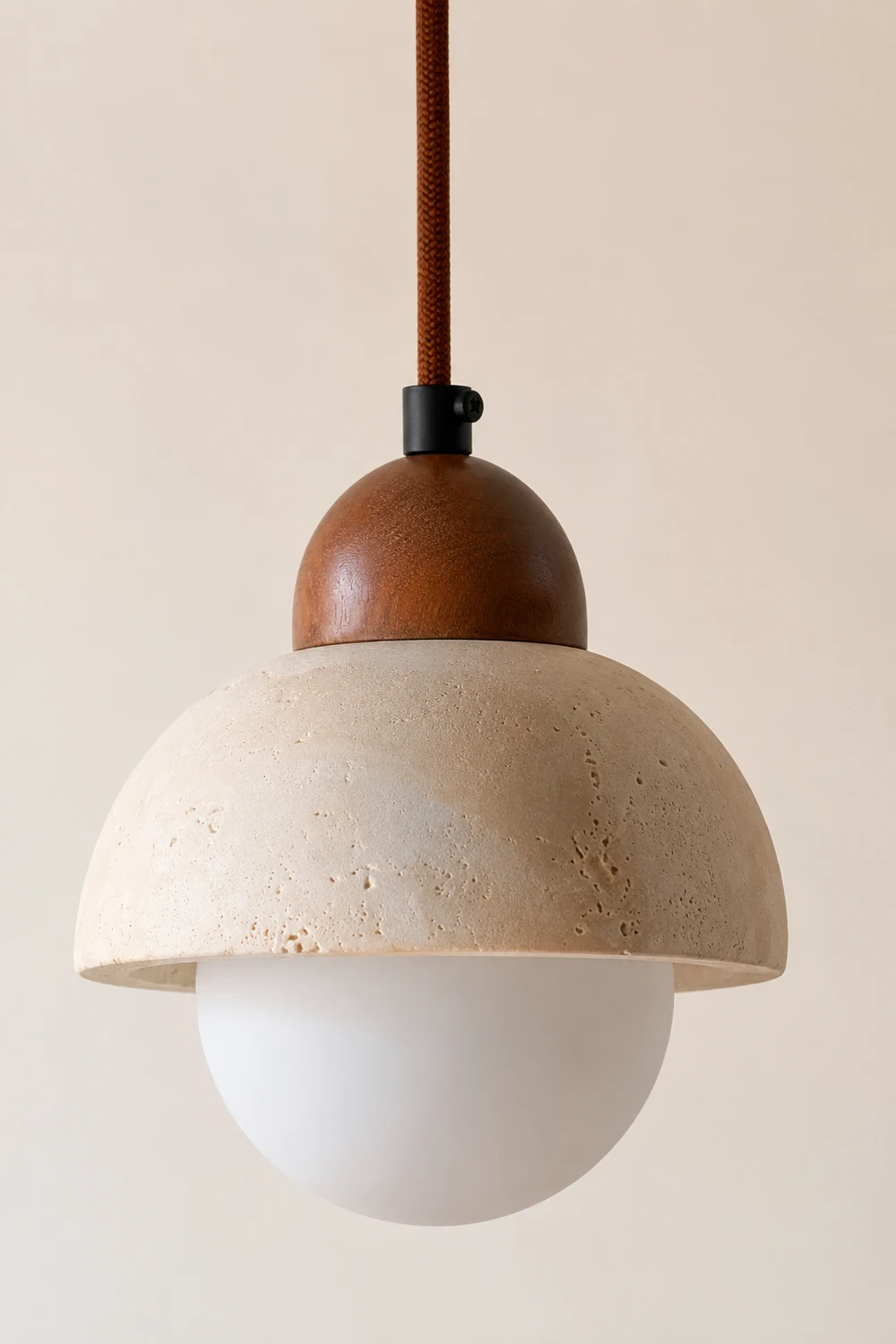 Wabi-Sabi Textured Stone Pendant Light - Lumpaz