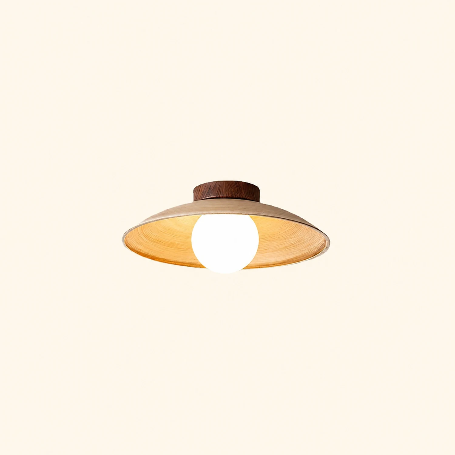 Vintage Wood Dome Ceiling Light - Lumpaz