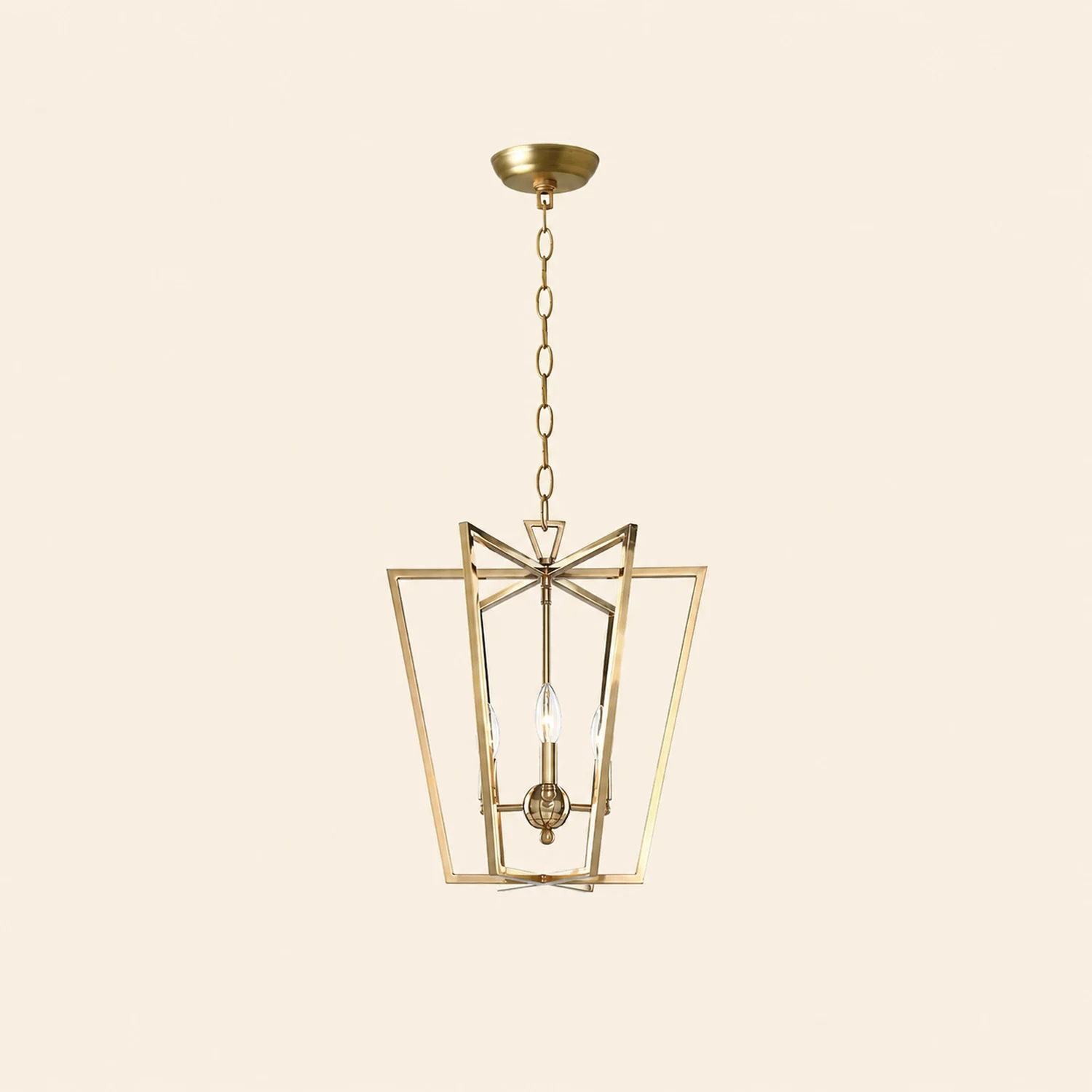 Frame gold cage chandelier - Lumpaz