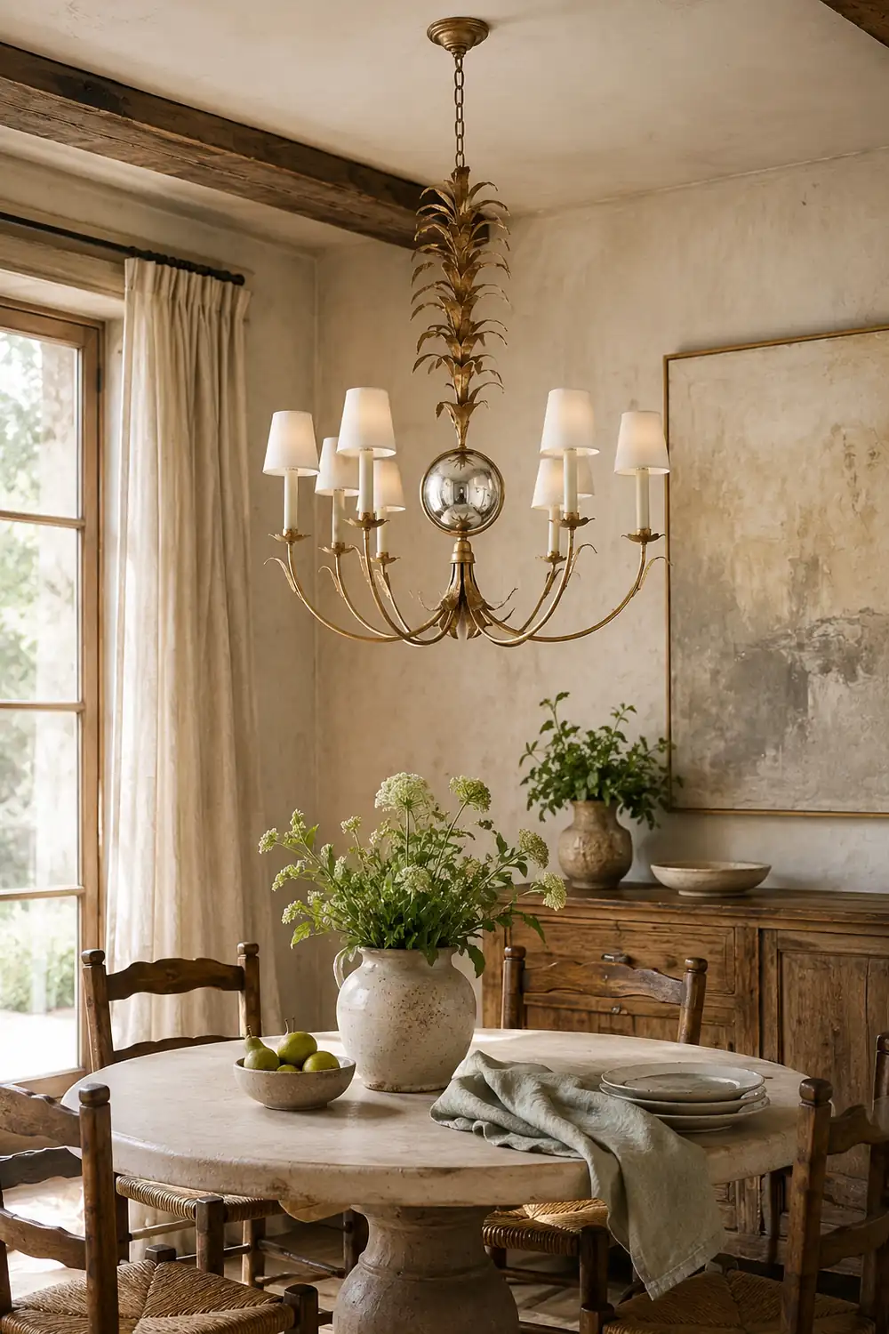 vintage gold leaf Gramercy chandelier - Lumpaz