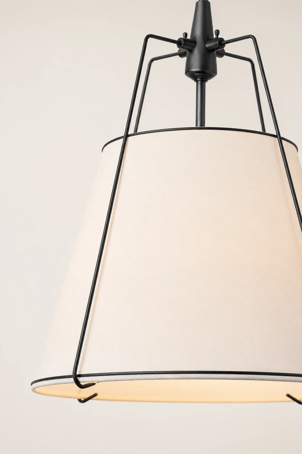 Renée Conical Gold and Fabric  Pendant Lamp - Lumpaz