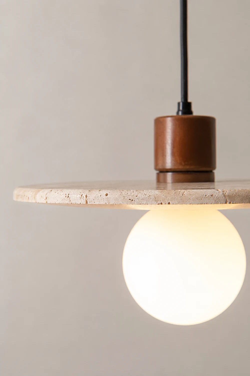 Zen Travertine Disc Pendant Light - Lumpaz