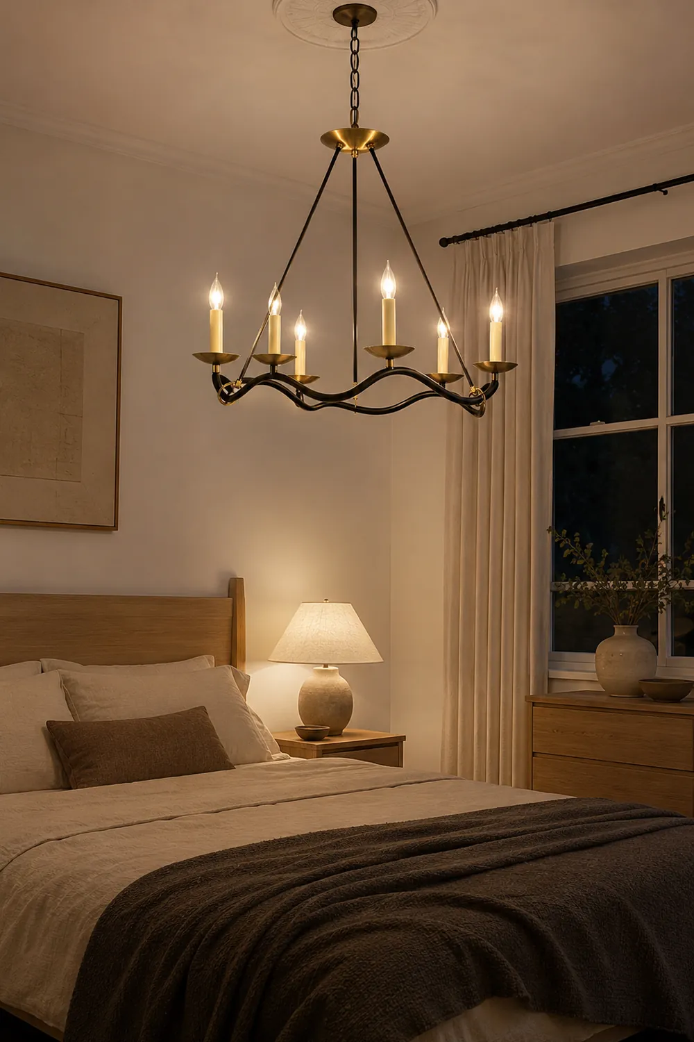 Wavy Arm Candle Chandelier - Lumpaz