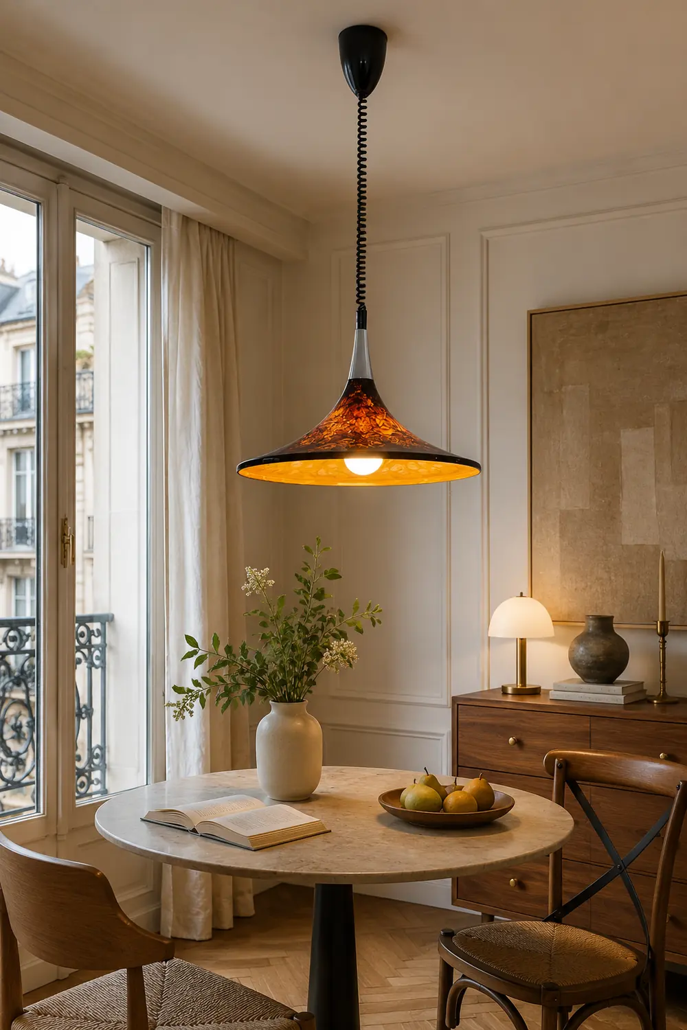 Vintage painted adjustable Pendant Light - Lumpaz