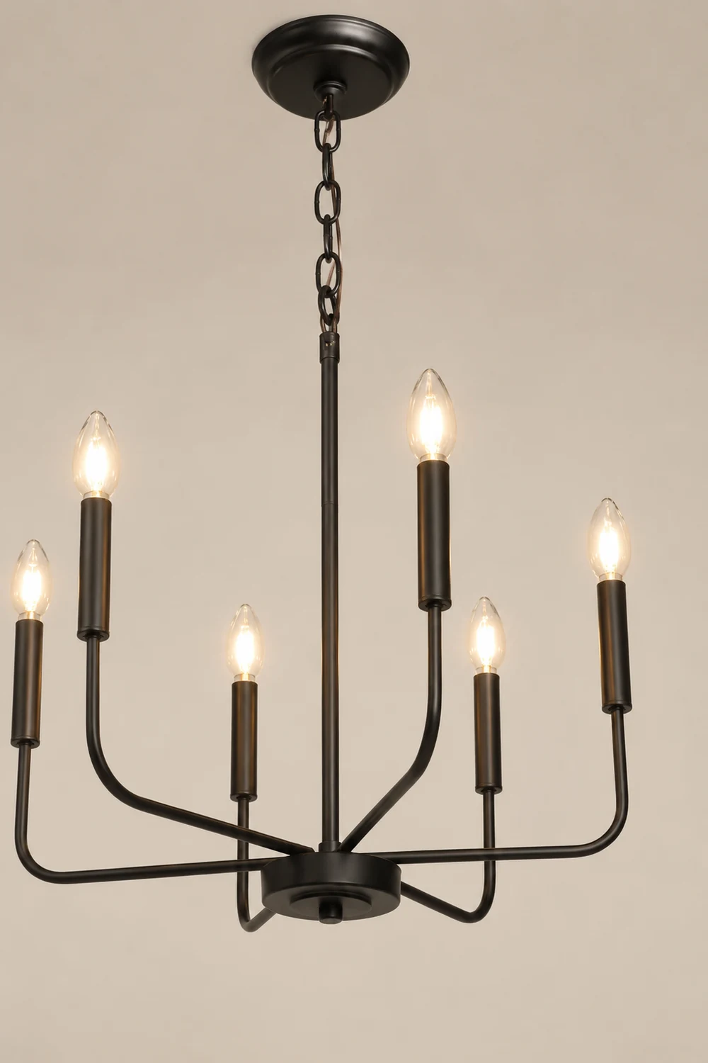 Modern Black Candlestick Chandelier - Lumpaz