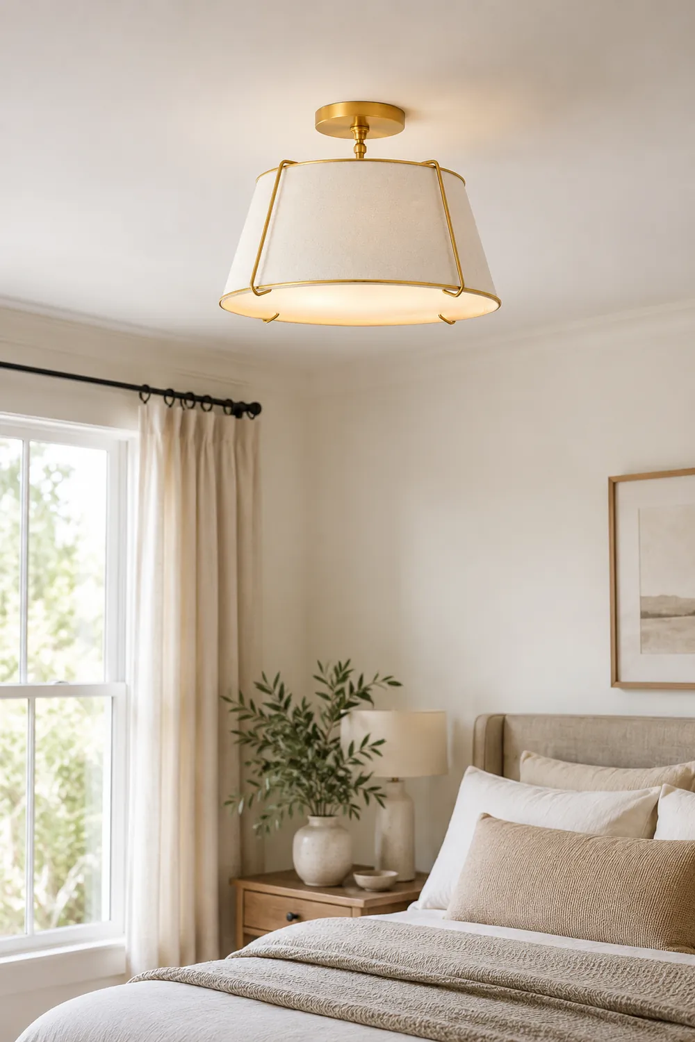 Gold Conical Semi-Flush Lise Ceiling Light - Lumpaz