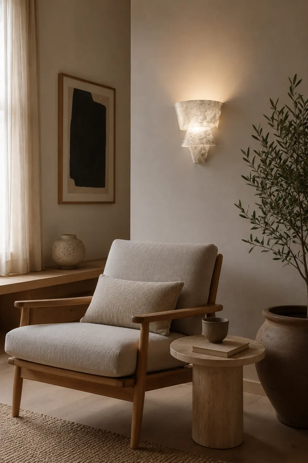 Geometric Alabaster Wall Lamp - Lumpaz