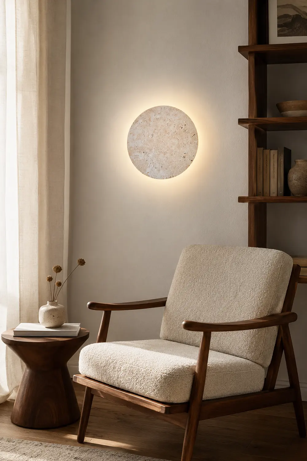 Round Natural Stone LED Wall Light - Lumpaz