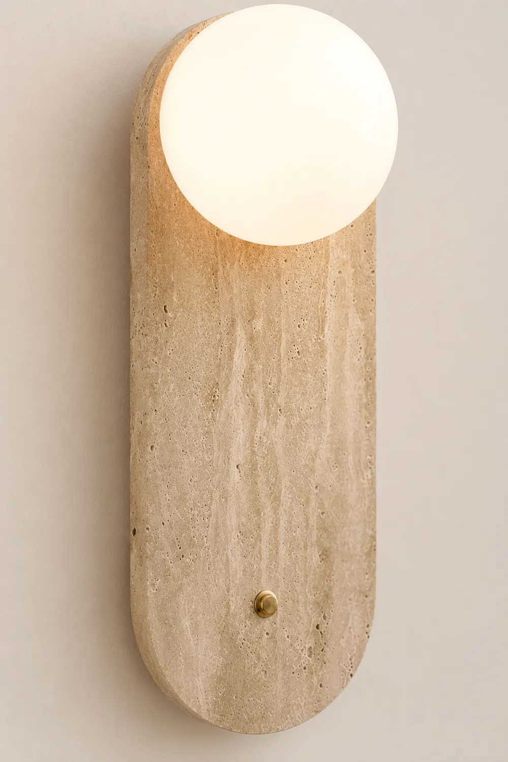 Yellow Oval Travertine Wall Sconce - Lumpaz