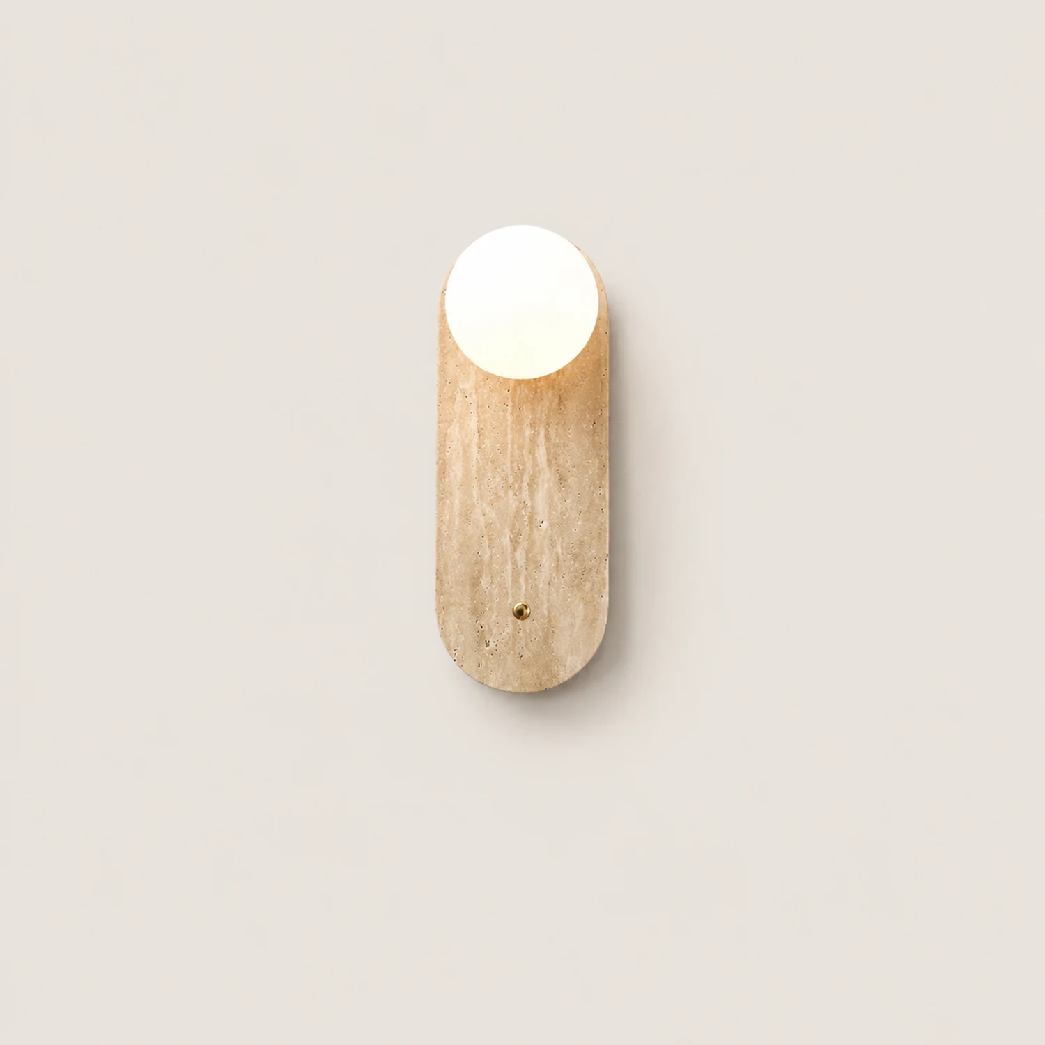 Yellow Oval Travertine Wall Sconce - Lumpaz