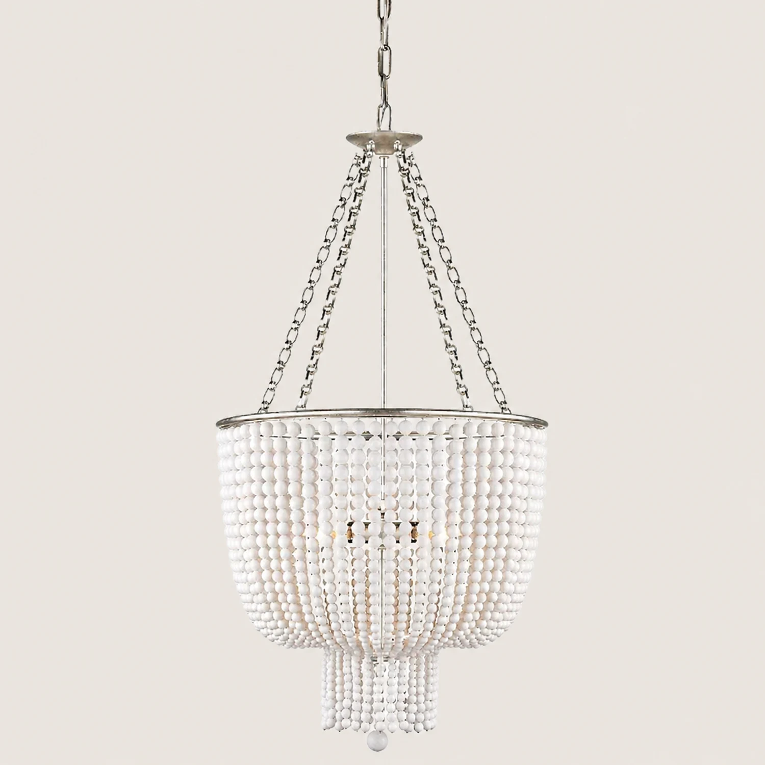 White Beaded Jacqueline Chandelier - Lumpaz