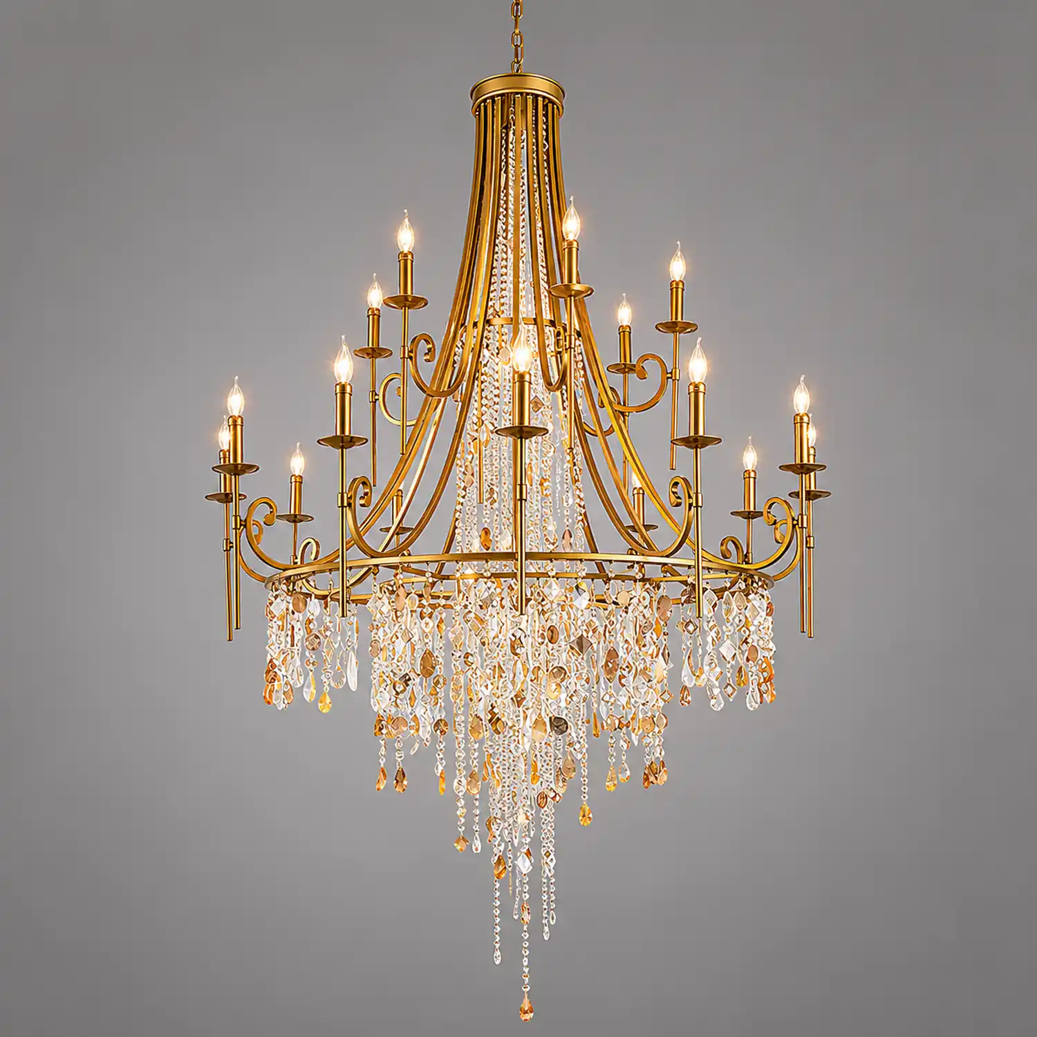 Tatum Lux American Shell Crystal Chandelier - Lumpaz