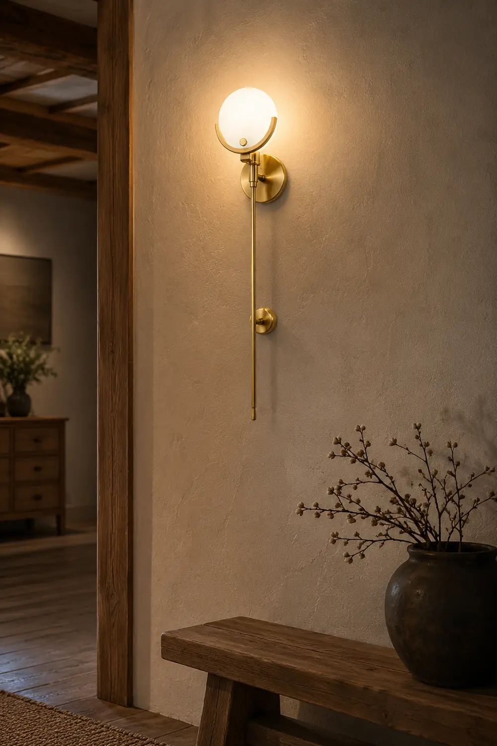 Universal Ava Brass Wall Light - Lumpaz