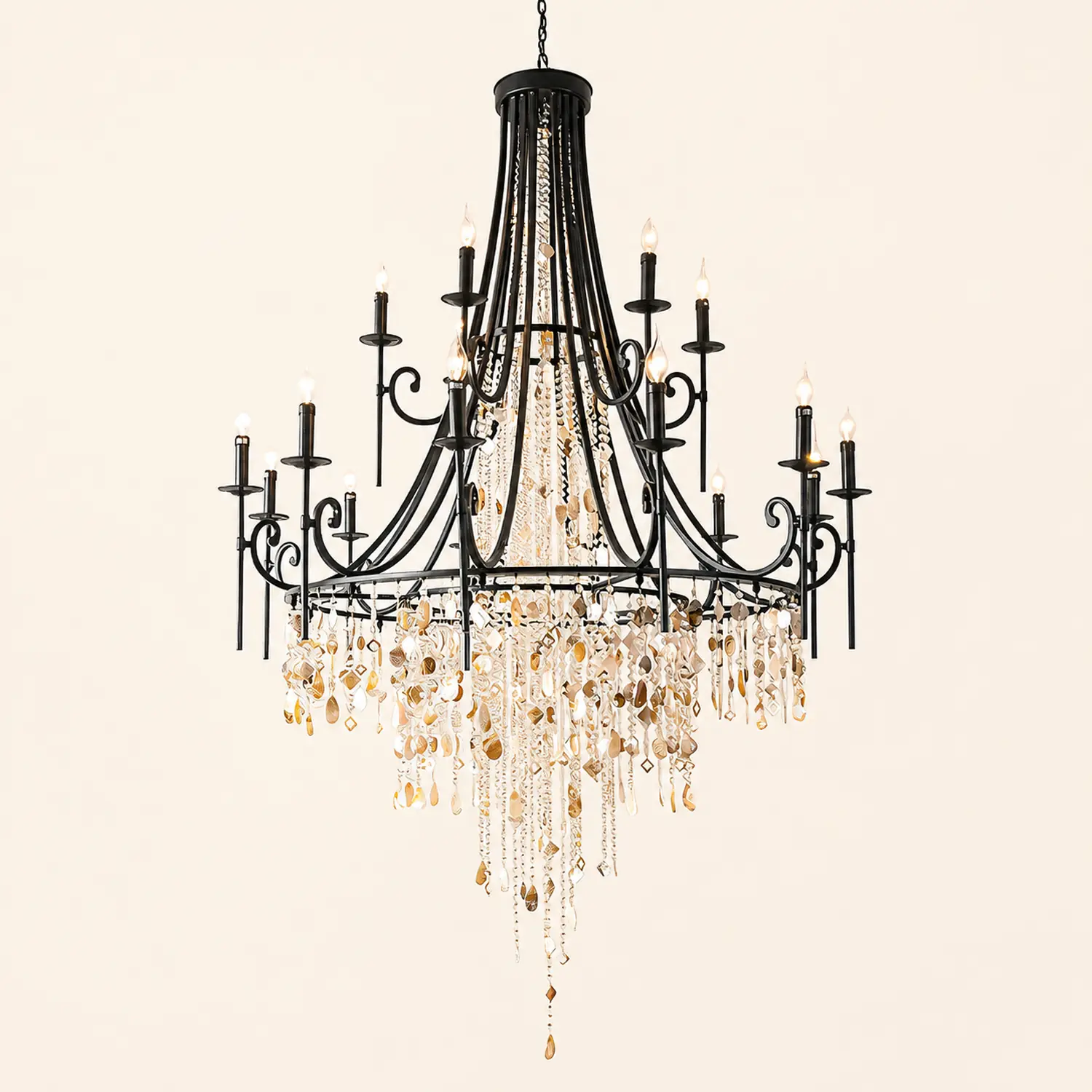Tatum Lux American Shell Crystal Chandelier - Lumpaz