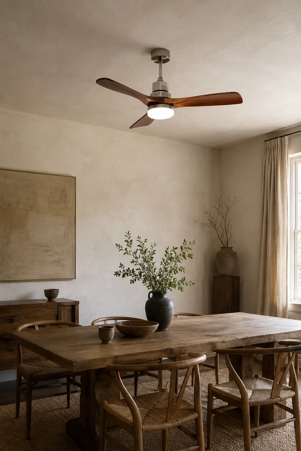 Solid Wood Three-Leaf Fan Lamp - Lumpaz
