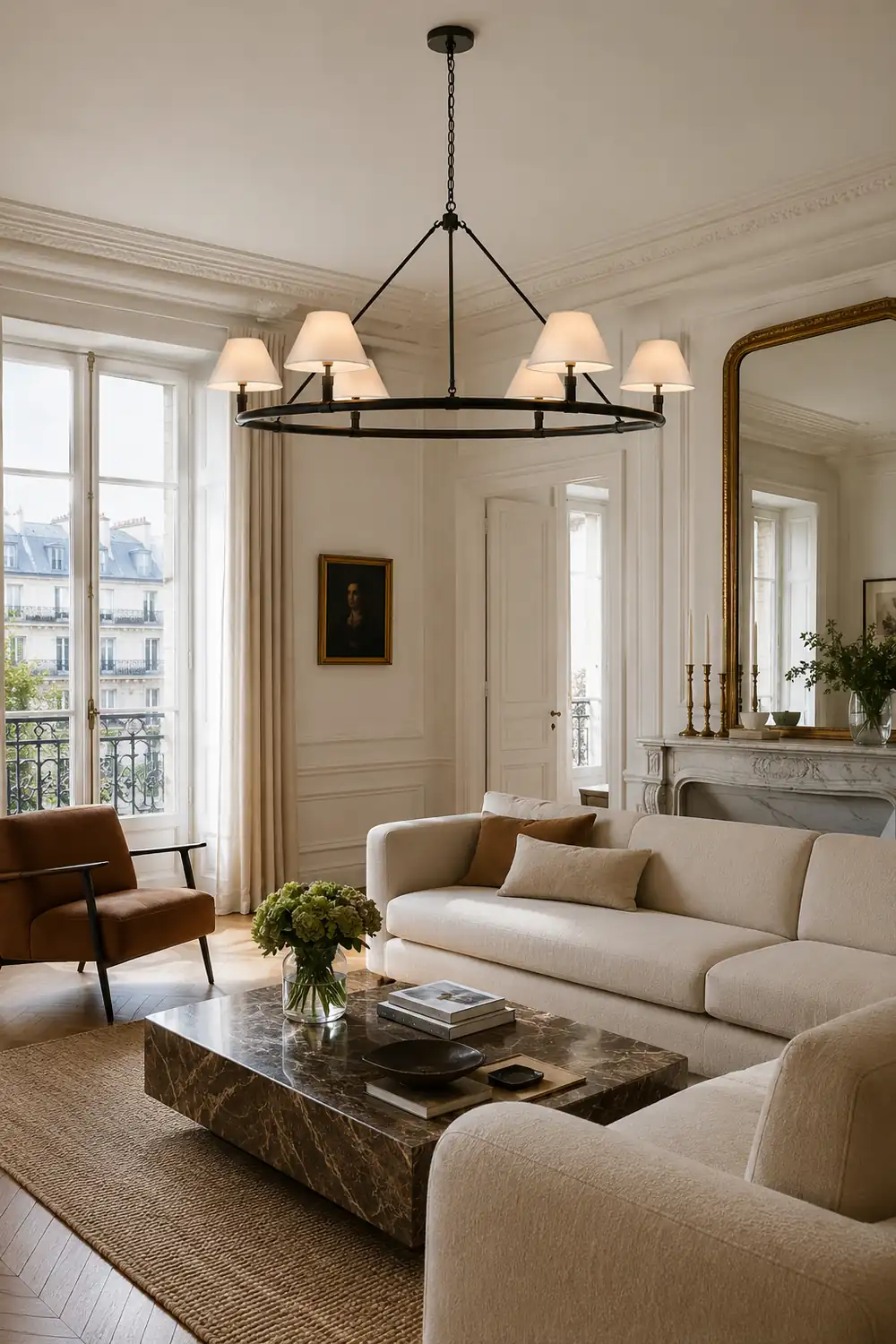 Black Metal Ring Chandelier with Cone Shades - Lumpaz