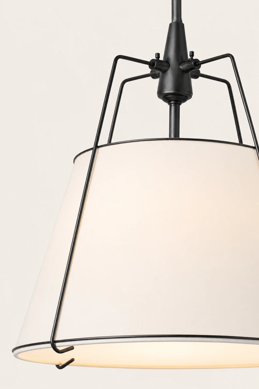 Renée Conical Gold and Fabric  Pendant Lamp - Lumpaz