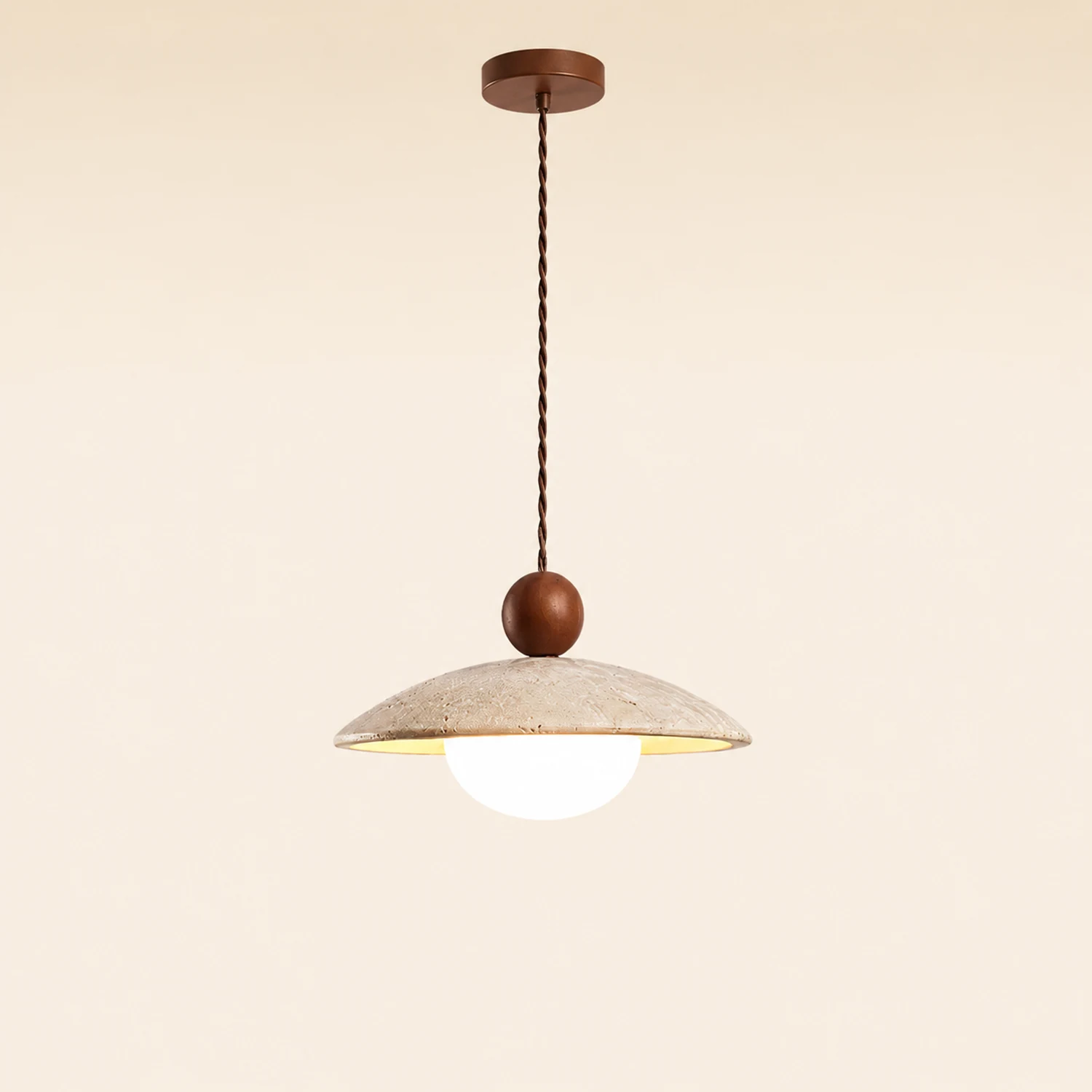 Scandinavian Travertine Disc Pendant Lamp - Lumpaz
