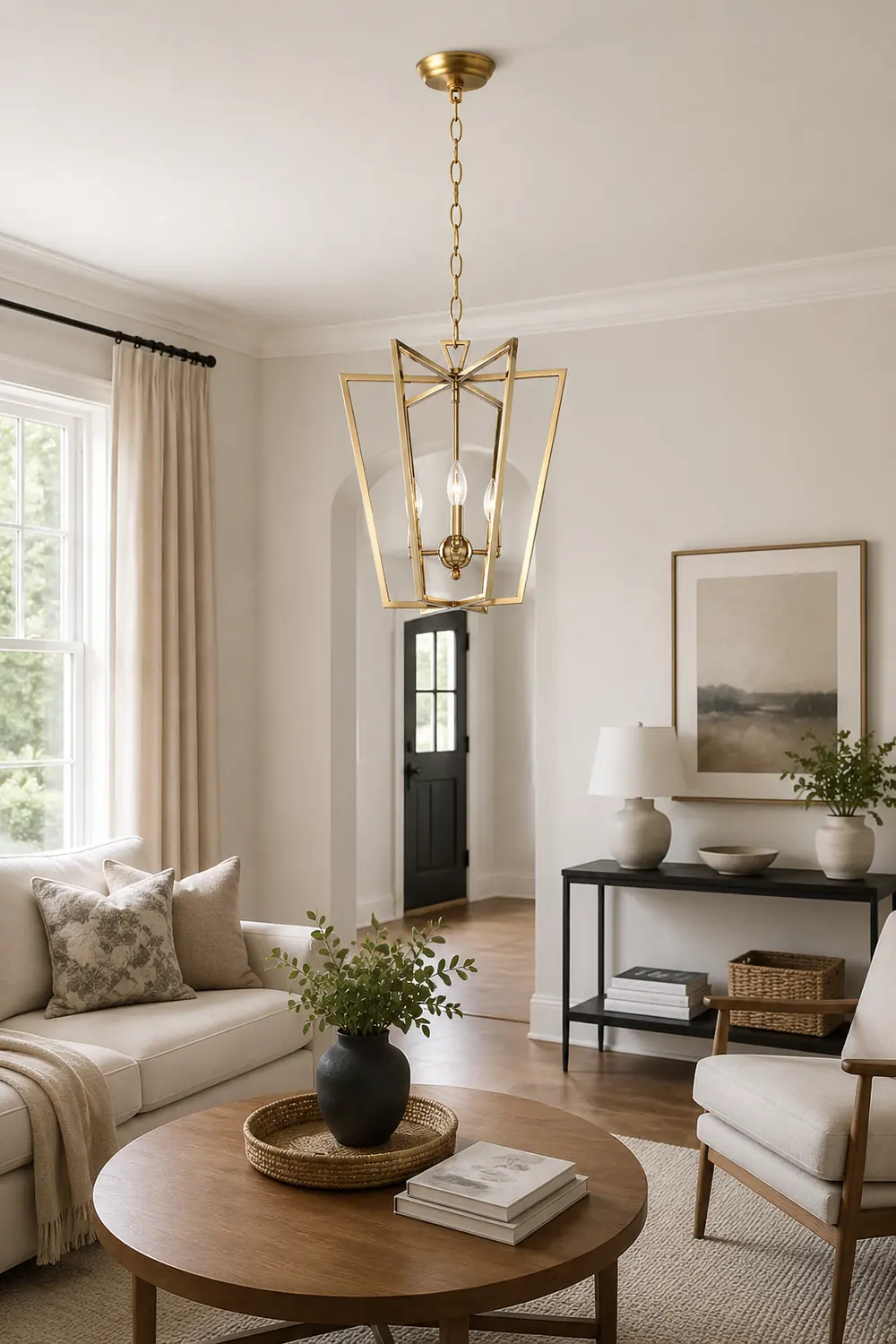 Frame gold cage chandelier - Lumpaz