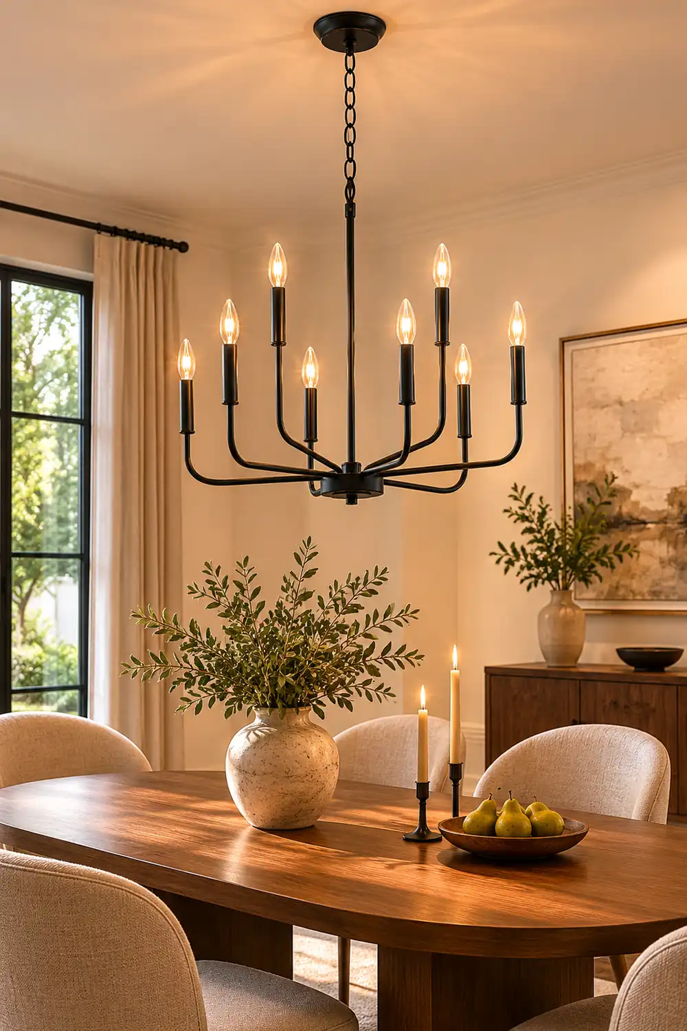 Modern Black Candlestick Chandelier - Lumpaz
