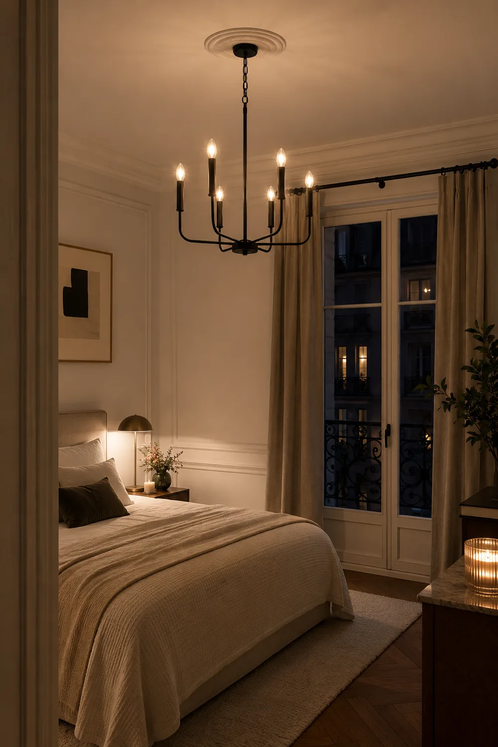Modern Black Candlestick Chandelier - Lumpaz