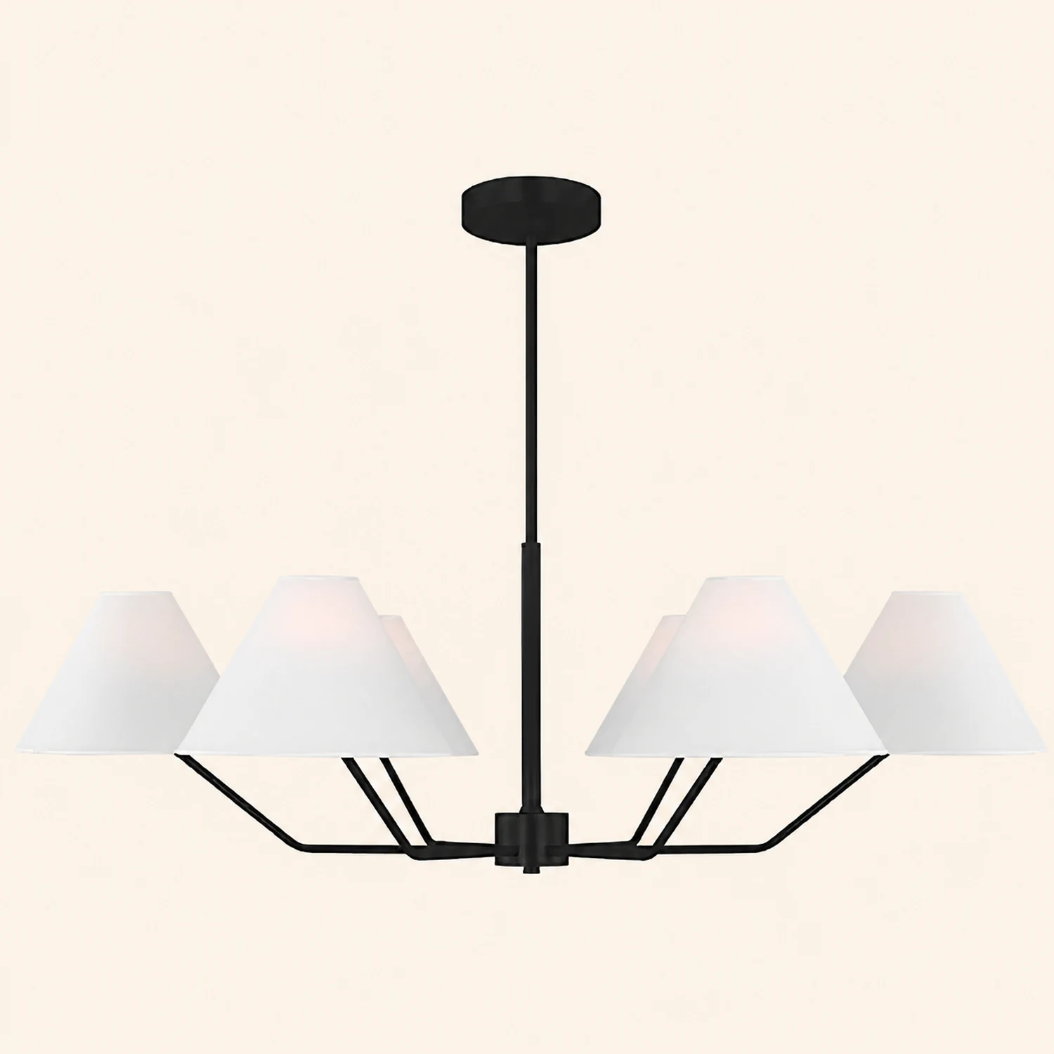 Minimalist Black Fabric Shade Chandelier - Lumpaz