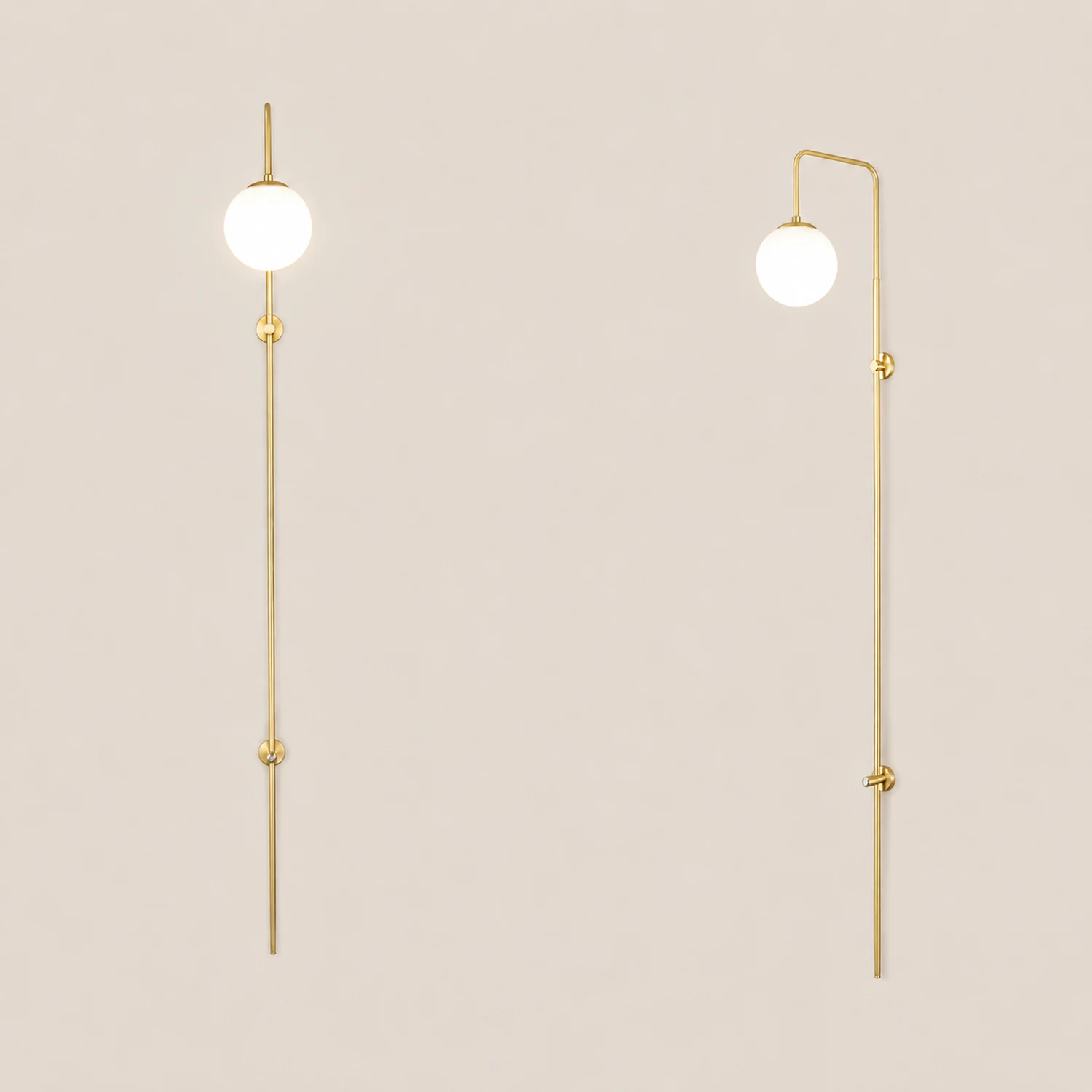 Brass Globe Arm Wall Sconce - Lumpaz