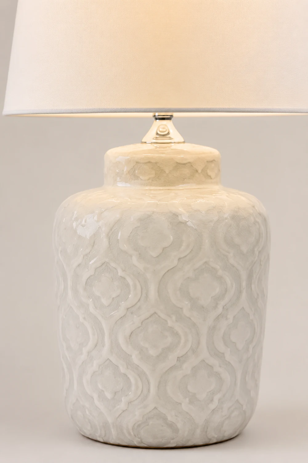 Textured Jar Table Lamp with Tapered Shade - Lumpaz