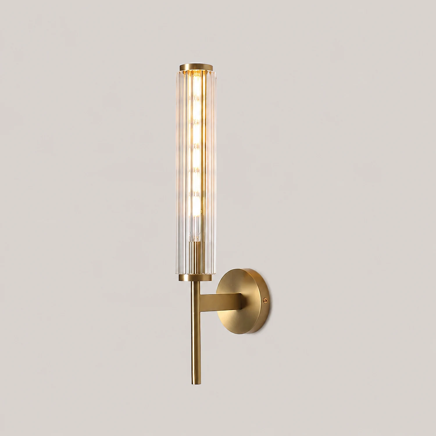 Glass Linear Brass Wall Light - Lumpaz