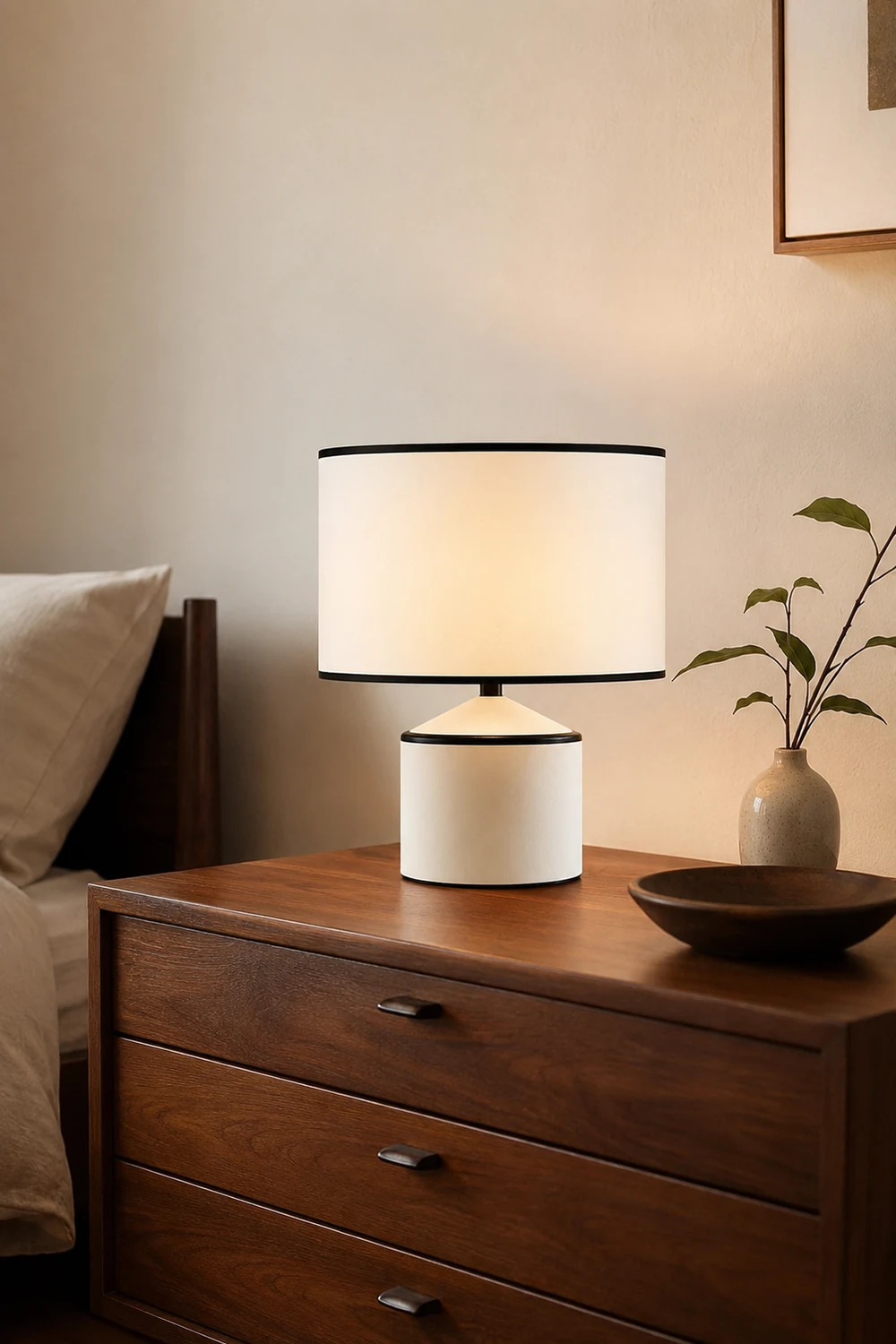 Cyls Minimalist Drum Shade Table Lamp - Lumpaz