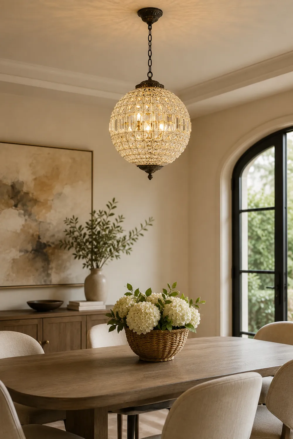 Vintage style crystal ball Pendant Light - Lumpaz