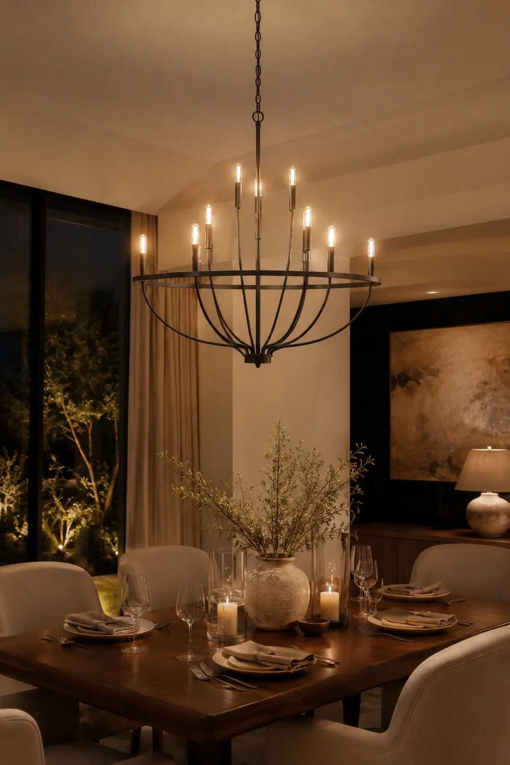 Modern Industrial 12-Light Cage Chandelier - Lumpaz