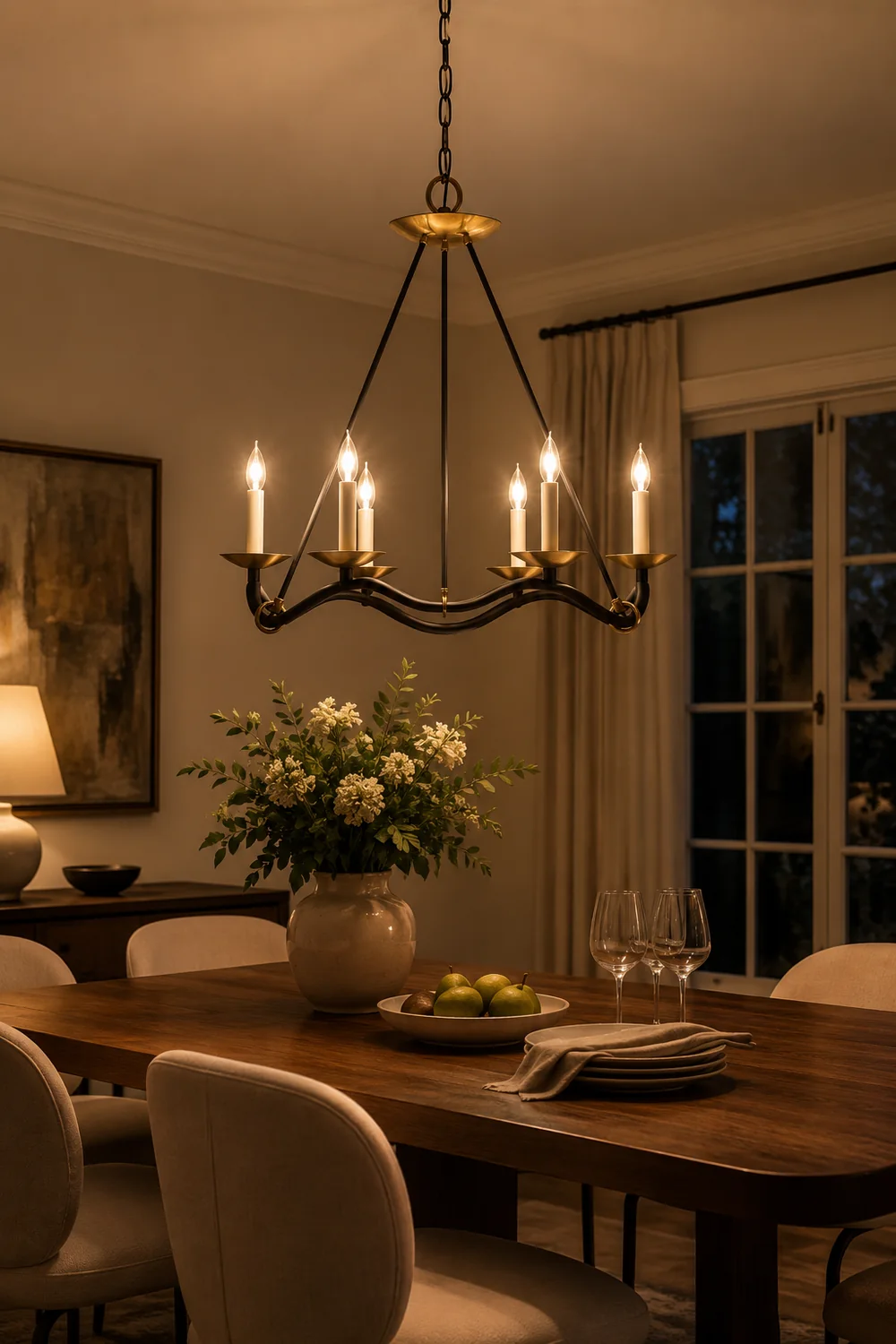 Wavy Arm Candle Chandelier - Lumpaz
