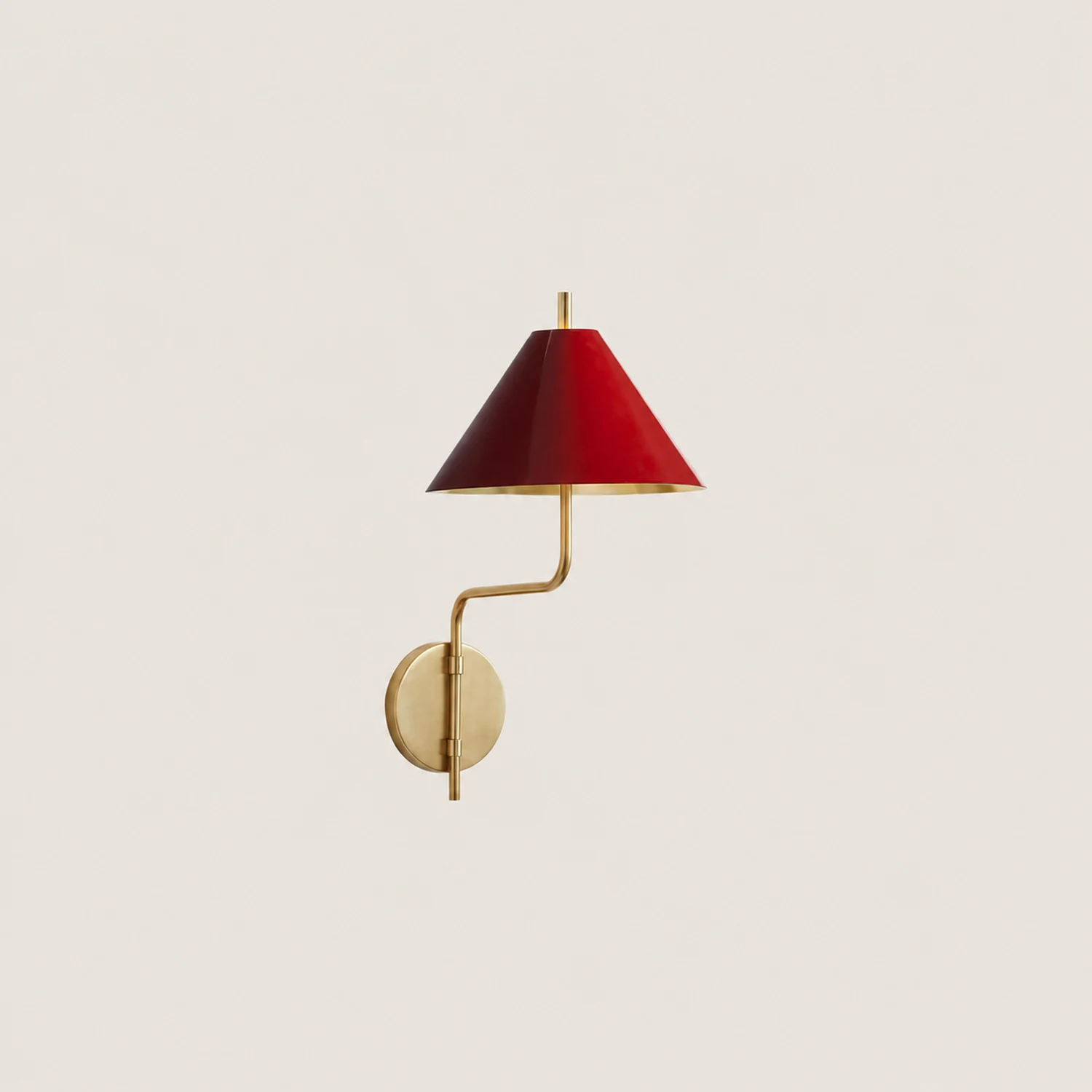 Fabric Lampshade Brass Curved Wall Lamp - Lumpaz