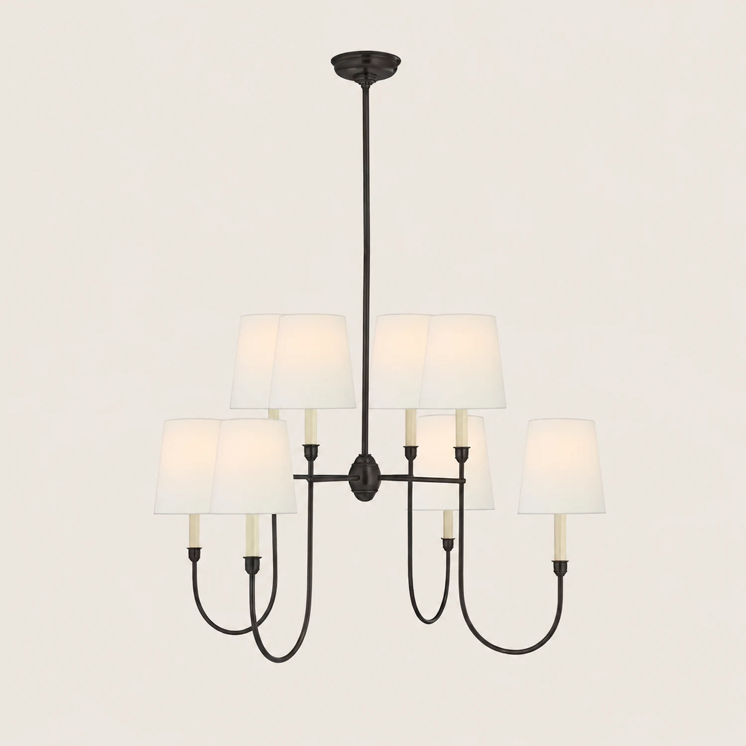 Vendome Gold Fabric Shade Chandelier - Lumpaz